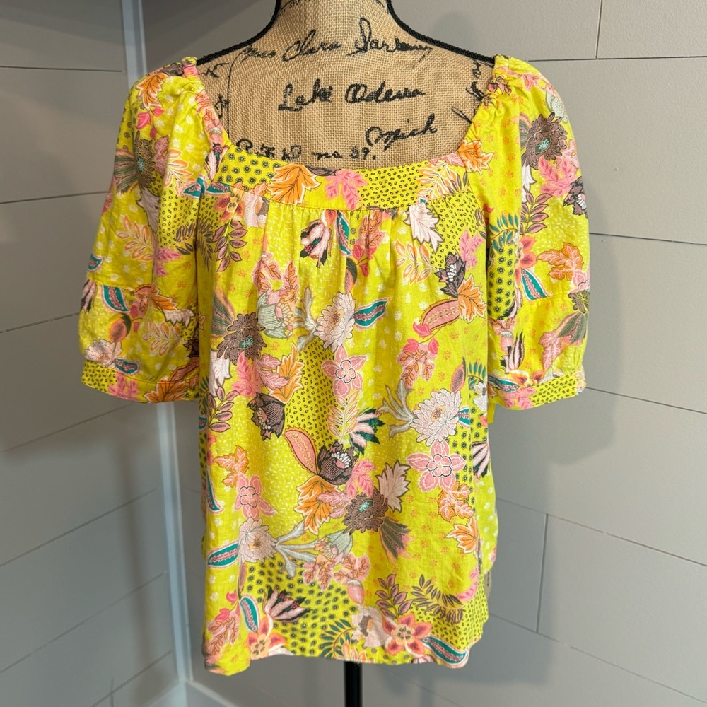 Floral Patchwork Puff Sleeve Blouse - image 4